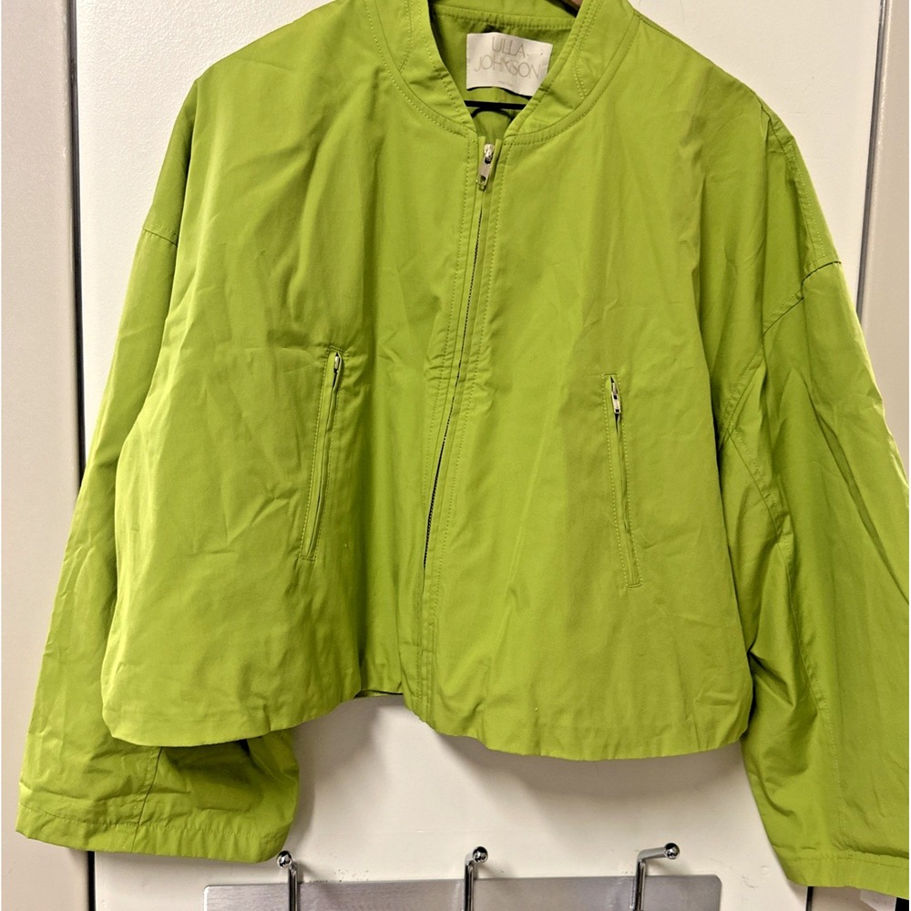 Ulla Johnson Women‎ Size XL Alessa Bell Sleeve Cropped Relaxed Jacket Lichen